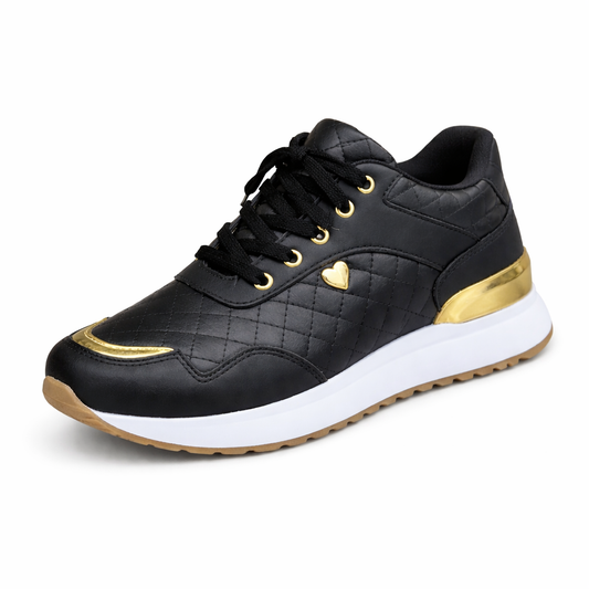 Zapatillas ortopédicas negras para mujer – Plantilla cómoda y de soporte diario
